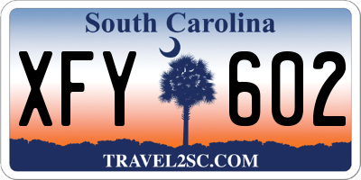 SC license plate XFY602