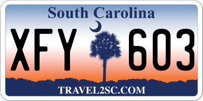 SC license plate XFY603