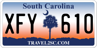 SC license plate XFY610