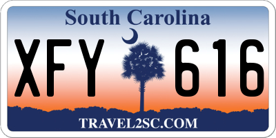 SC license plate XFY616
