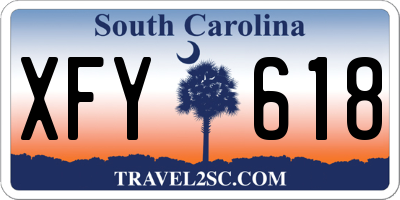 SC license plate XFY618