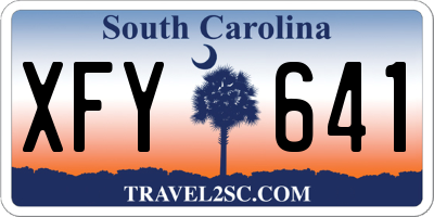 SC license plate XFY641