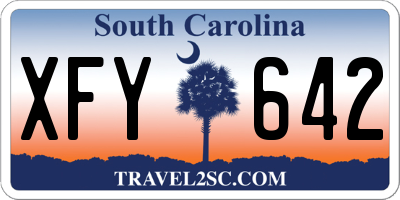 SC license plate XFY642