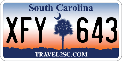 SC license plate XFY643