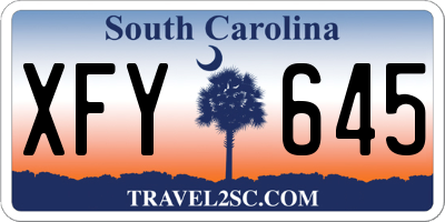 SC license plate XFY645