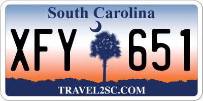 SC license plate XFY651