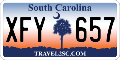 SC license plate XFY657