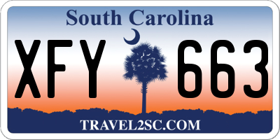 SC license plate XFY663