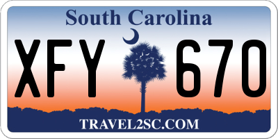 SC license plate XFY670