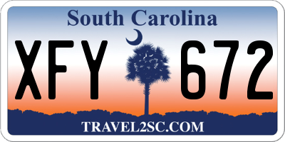 SC license plate XFY672