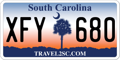 SC license plate XFY680