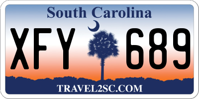 SC license plate XFY689