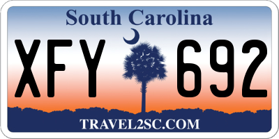 SC license plate XFY692