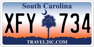 SC license plate XFY734