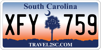SC license plate XFY759