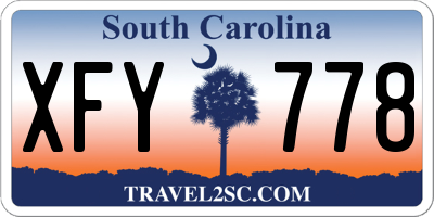 SC license plate XFY778