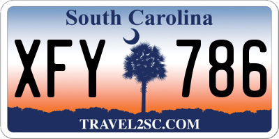 SC license plate XFY786