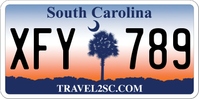 SC license plate XFY789