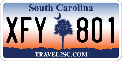 SC license plate XFY801