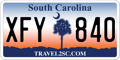 SC license plate XFY840