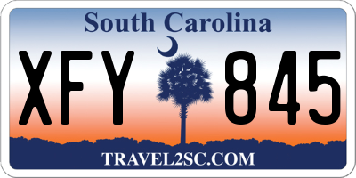 SC license plate XFY845