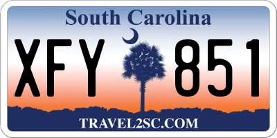 SC license plate XFY851