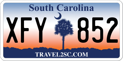 SC license plate XFY852