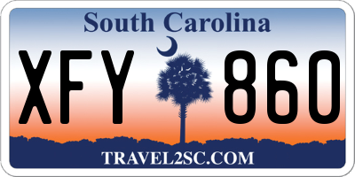 SC license plate XFY860
