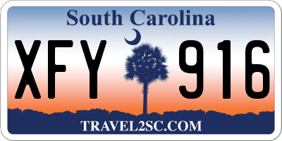 SC license plate XFY916