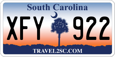 SC license plate XFY922