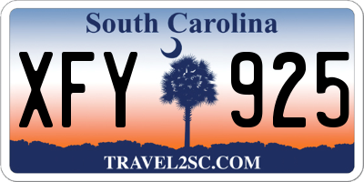 SC license plate XFY925