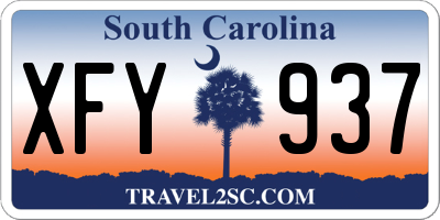 SC license plate XFY937
