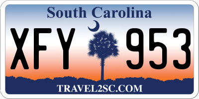 SC license plate XFY953