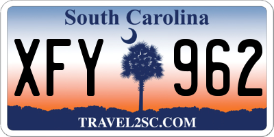 SC license plate XFY962