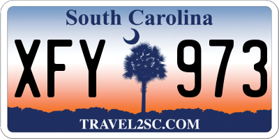 SC license plate XFY973
