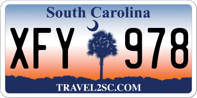 SC license plate XFY978