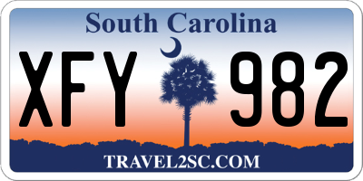 SC license plate XFY982