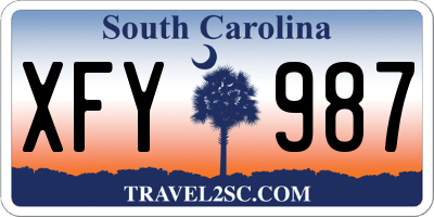SC license plate XFY987