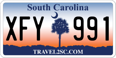 SC license plate XFY991