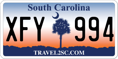 SC license plate XFY994