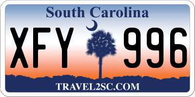 SC license plate XFY996