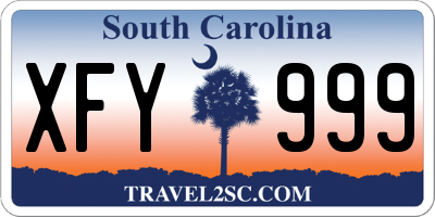 SC license plate XFY999