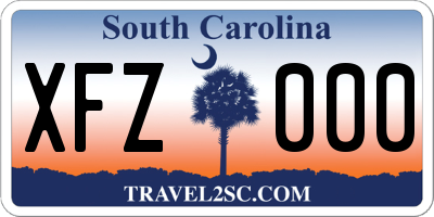 SC license plate XFZ000
