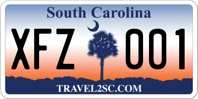 SC license plate XFZ001