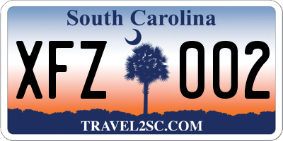 SC license plate XFZ002