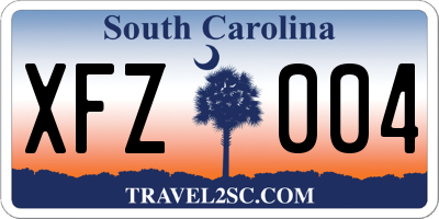 SC license plate XFZ004