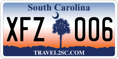 SC license plate XFZ006
