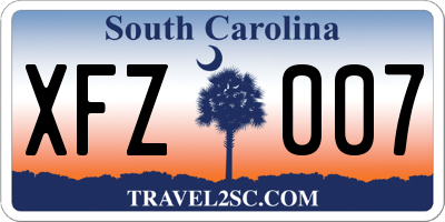 SC license plate XFZ007