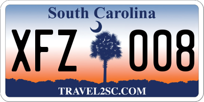 SC license plate XFZ008