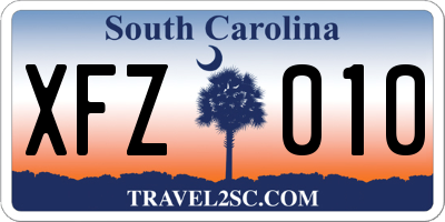 SC license plate XFZ010